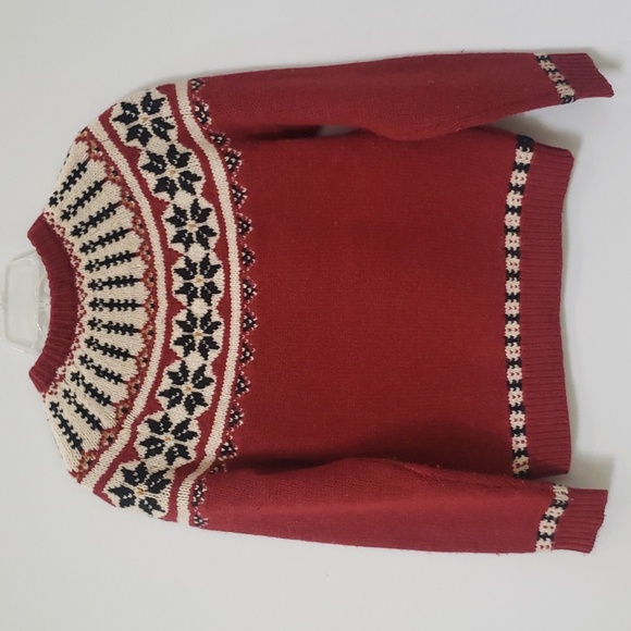 Brooks Brothers Sweater Womens sz Large Nordic Jumper Rust 100% Lambswool - Picture 3 of 7